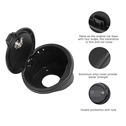 Jecar Fuel Filler Cover Locking Gas Tank Door Aluminum Alloy Gas Cap Cover Exterior Accessories Compatible With Jeep Wrangler 2018-2023 Jl Jlu, Us Flag #TOP1