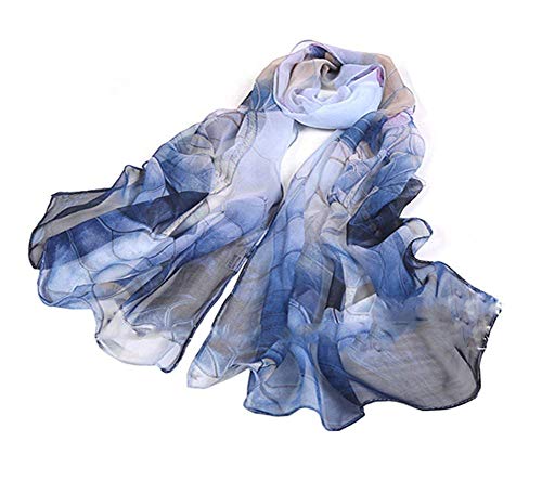 Generic Sunscreen Beach Scarves Women&Rsquo;S Scarf Neck Scarves Shawl Wrap Lightweight Silk Scarf Floral Printed As ShowedUseful and Fashion, 50*160cm4