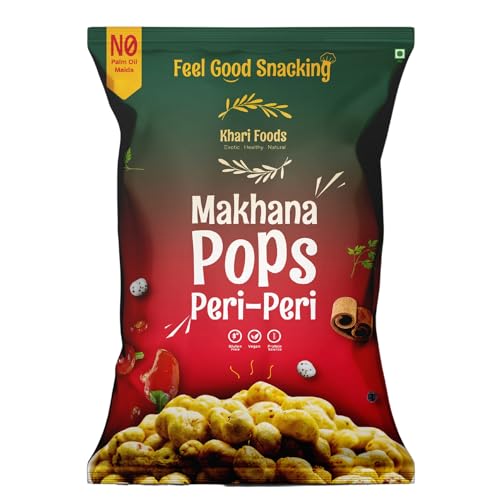 Image of Khari Foods Premium Flavoured Makhana 25g, Crunchy & Roasted Makhana Pops, Protein Source, Fibre Rich, No Palm Oil, Gluten Free (Peri Peri)