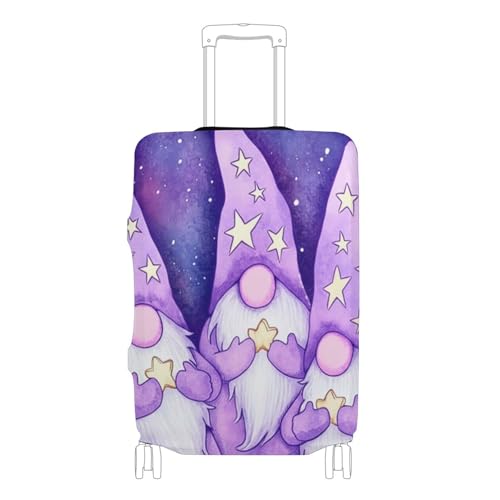 Luggage Protector Custom Suitcase Covers Elastic Animal Print Flight Travel Suitcase Sleeve Cute Purple Gnomes Stars Night, XL, Fits 29-32 Inch Case