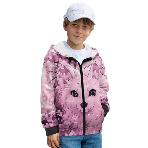 Girls Zip Up Hoodies Fashion Hooded Sweatshirt for Kids Size 6-162