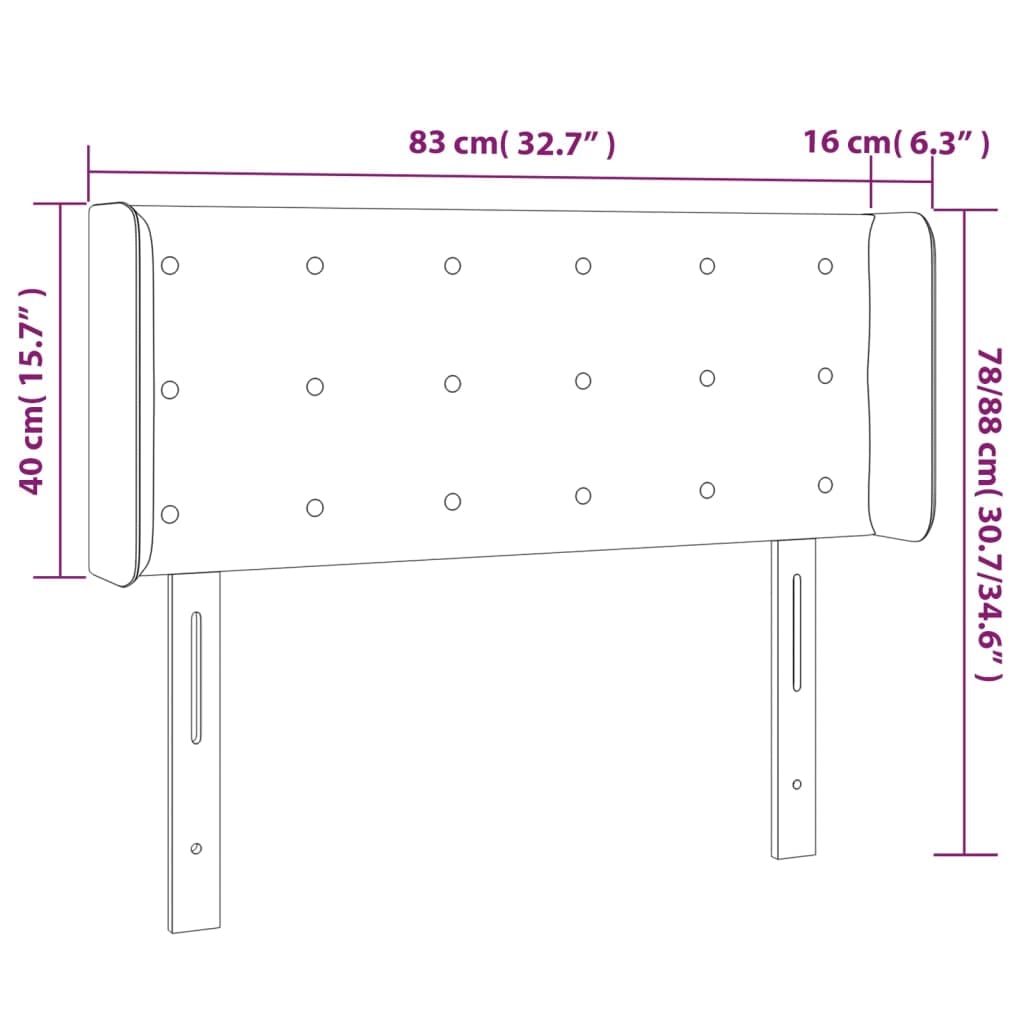 Cabecero LED azul regulable en altura 83x16x78/88cm con tira luminosa RGB y USB 5V