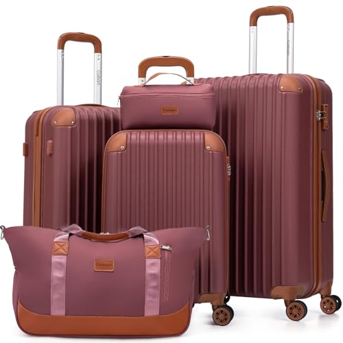 Image of Cosbarn Luggage Sets, Lightweight Durable Hardshell, 5 piece Suitcase Sets