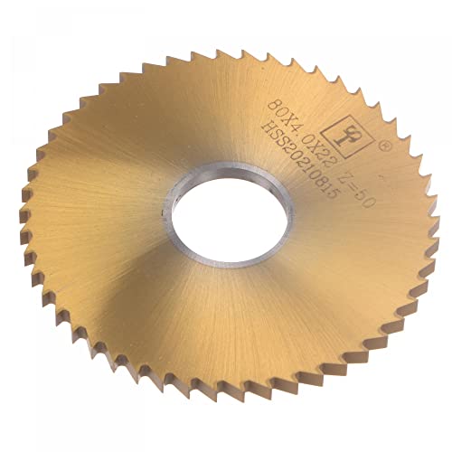 Uxcell Circular Saw Blade, 80Mm (3-1/7") Dia 4Mm Thick 50 Tooth, M35 Cobalt High Speed Steel Titanium Coated Milling Cutter With 22Mm Arbor For Stainless Steel Copper #TOP6