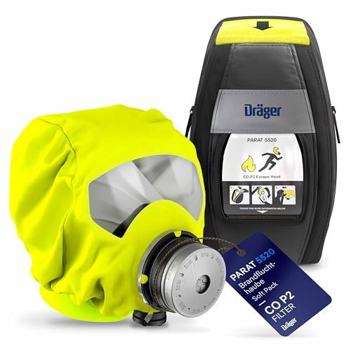 Dräger PARAT 5520 Brand-Fluchthaube mit Soft Pack | Effektive Rettungshaube zum Schutz vor Brandgasen wie Kohlenmonoxid (CO)