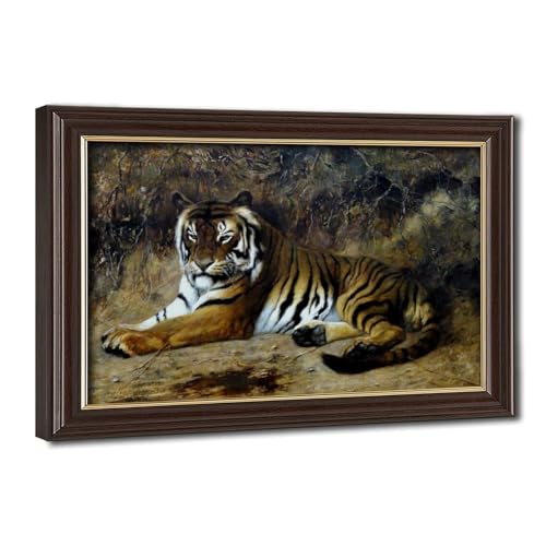 Impression sur toile Tigre de Jean-Léon Gérôme avec cadre haut de gamme