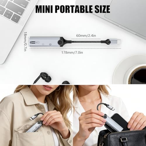 Image of Verilux 3-in-1 Type C to 3.5 mm Connector, PD 60W Type C Adapter Fast Charging and 32bit /384KHz Lossless High-Resolution Audio for iPhone 17 /17 Pro /17 Pro Max /16 /15, Galaxy S26 /S25 /S24 /S23, iPad