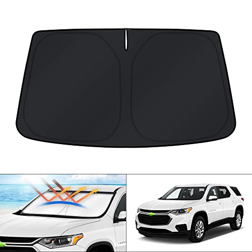 Image of KUST Windshield Sun Shade for Chevrolet Traverse SUV 2018-2023 2024 2025 2026 Window Accessories Sunshade Sun Protector Foldable Block UV Rays Keep Car Cooler