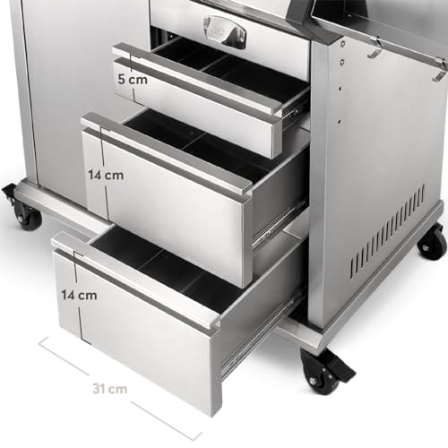 BURNHARD Big EARL 4-Brenner Gasgrill Edelstahl inkl. Heckbrenner, mit Edelstahl Grillrost & inkl. Abdeckhaube, Seitenkochfeld mit Infrarot Keramikbrenner