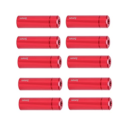 Tbest Extrémité de Câble de Frein de Vélo 5 Mm, 10 Pièces – Embouts de Câble de Frein de Route en Alliage d'aluminium pour Plus de durabilité et de (Rouge)
