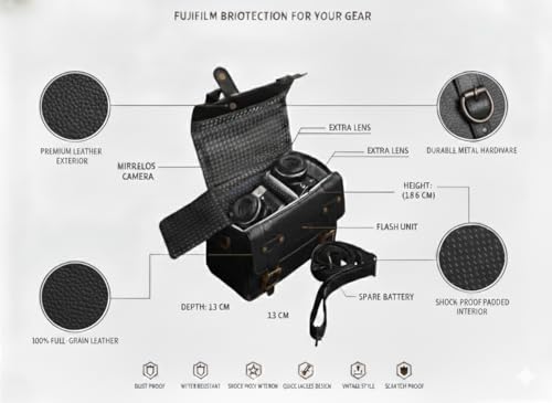 Image of TEKTONIC Camera Shoulder Bag for Fujifilm X Series | Compact Protective Carry Case for X100V, X-T30 II, X-S20, X-E4 & More | Water-Resistant Travel Camera Bag with Adjustable Strap