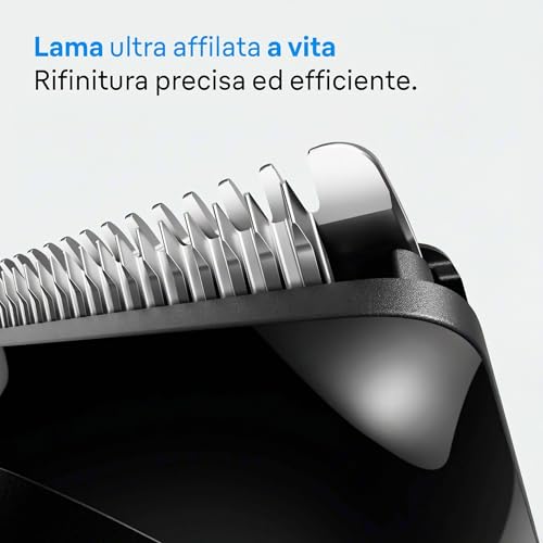 Braun Rifinitore All-In-One Series 3, Rasoio Elettrico Barba E Capelli 8In1, Lama Ultra Affilata, Rasoio Elettrico Corpo Uomo, 14 Lunghezze, 50 Min. di Autonomia, Styling Facile Viso E Capelli,AIO3545 - Immagine 3