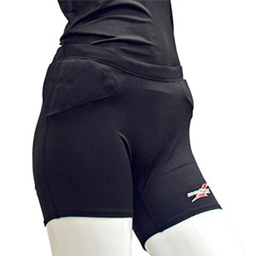 Zoombang Female Volleyball Short ZB-with Pelvic and Hip Pad Youth (Size YL) Black
