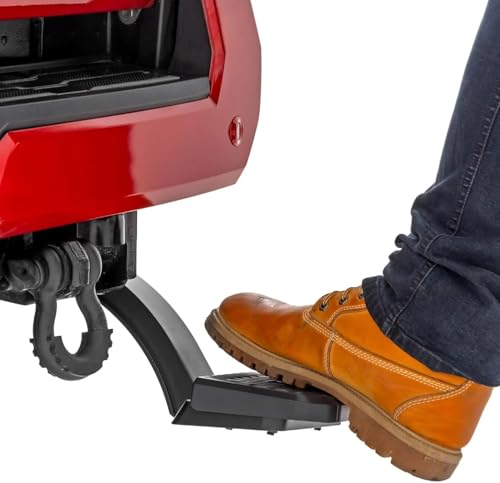 Rough Country Retractable Bed Step for Toyota Tacoma (2024-2026) - Manual Tailgate Drop Step, 6" Non-Slip Step Surface, Bolt-On Install