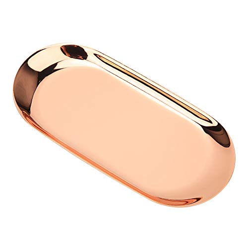 Gsycle Large Storage Tray, Candle Trimmer Tray Stainless Steel Aromatherapy andle Tool Tray Organizer Wick Trimmer Snuffer Plate (Large rose gold)