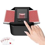 M1L Wiederaufladbar Automatischer Kartenmischer 1-2 Deck, Geräuscharm Elektrische Shuffling-Maschine mit Auto & Manuell, Auto Spielkartenmischer für UNO Romme Phase 10 Skip-bo etc Poker Karte(Schwarz)