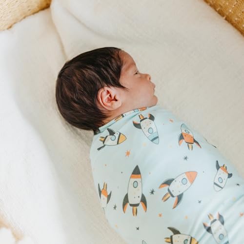 Image of Copper Pearl Swaddle Blankets for Newborns | Soft Stretchy Receiving Blankets for Boys and Girls | Large 46 x 46 Inch Baby Blankets | Lightweight and Breathable Swaddles |Rocketeer Bamboo Swaddle