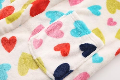 Image of Kids Hooded Bathrobe Girls Soft Plush Hooded Flannel Pajamas Sleepwear Boys Spa Robe