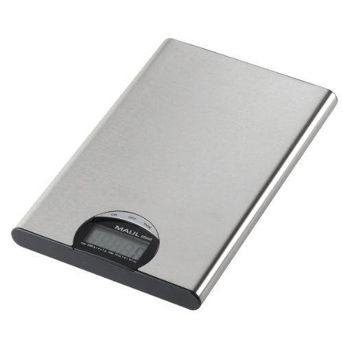 Preisvergleich Produktbild Maul 1655096 Briefwaage MAULsteel mit Batterie, 5000 g, nickel