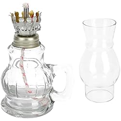 Lamparas Kerosene Antiguas Housoutil Quinqué Lámpara de Aceite de Cristal de Queroseno Lámpara de Keroseno Antiguas Vintage Lámparas de Aceite de Escritorio Transparentes para Uso en Interiores de Cristal Lampara Aceite