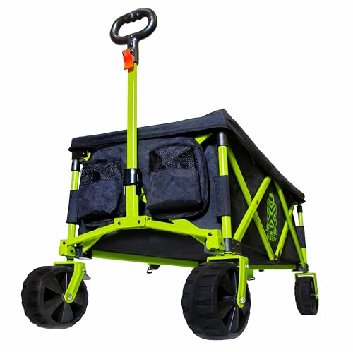 Maximuv 120kg Heavy-Duty Trolley On Wheels | Foldable Camping Cart for Beach, Festival, Outdoor | Multi-Terrain Collapsible Wagon