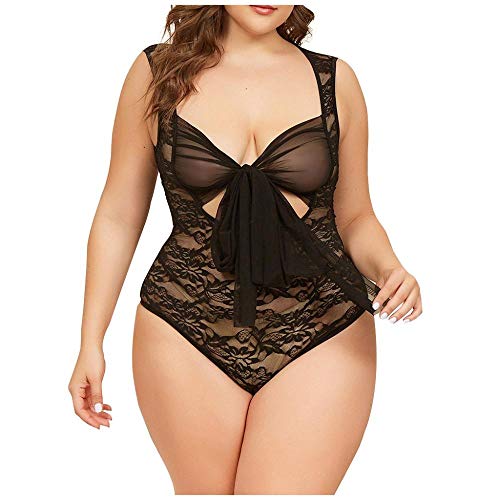 Lingerie grande taille en dentelle érotique et nuisette évider perspective pour couple