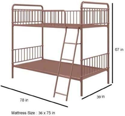 Image of APRODZ Marks Twin Bunk Bed (Metal - Gold Powder Coated)