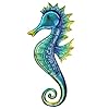JOYBee 18inch Metal Large Seahorse Wall Art DecorChristmas DecorationsBathroom Ocean Glass Art Outdoor Hanging Beach Theme Decorations for Outdoor Indoor Kitchen Garden PatioPorch or Fence