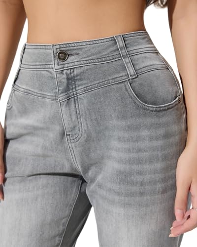 LERK Women High Rise Stretch Flare Bell Bottom Jeans with Pockets4