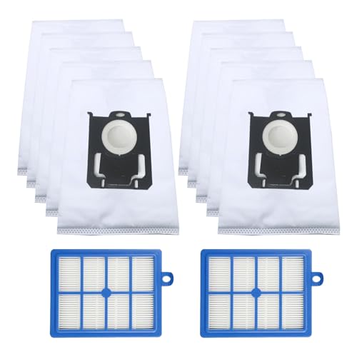 Staubbeutel Filter Zubehör für AEG VX6 VX7 VX8 VX9 Staubsauger VX6-2 VX6-1-ÖKO VX6-2-ÖKO VX7-2 VX7-2-ÖKO VX8-2 VX8-2-ÖKO VX9-2 VX9-2-ÖKO Bodenstaubsauger Ersatzteile (10 Beutel + 2 HEPA Filter)