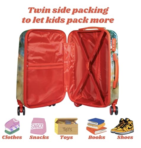 Image of ADSON Abs Kids Trolley 360 Rotating Luggage 360 Degree Wheels Avengers Non-Breakable 20 Inch Kids Hardsided Suitcase with 4 Wheels, 360 Degree Wheel Travel Trolley Bag (Design 21)