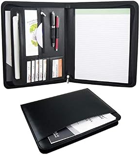 Freeprint Zippered Padfolio Portfolio with Writing Pad Legal Size Notebook Business Folder Resume