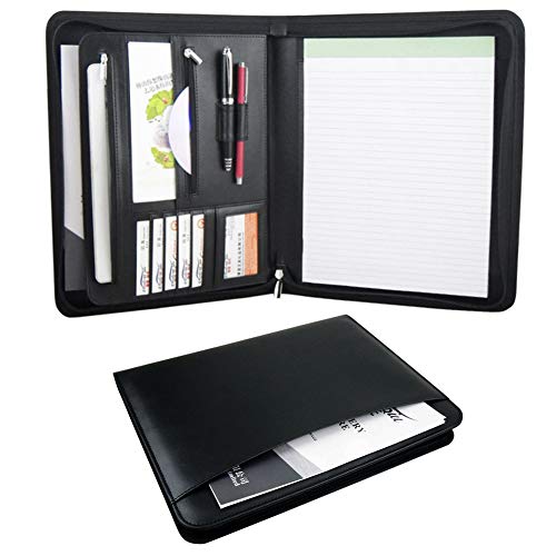 Freeprint Zippered Padfolio Portfolio with Writing Pad Legal Size Notebook Business Folder Resume