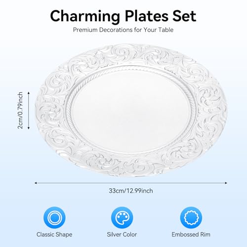 Set de 100 platos plateados descartables redondos miniatura 6