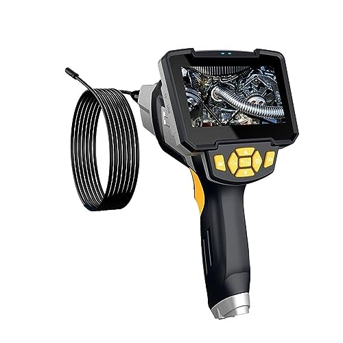 Cámara Endoscópica De Lente Única/Doble 8mm con Inspección HD 4,3 'IPS LCD 1080P 6 LED For Alcantarillado Coche Imágenes Más Claras Inspecciones Precisas(1m,Dual Lens)