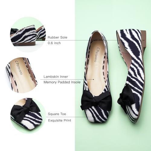 Image of C.Paravano Flats for Women | Ballet Flats | Square Toe | Dressy Casual Shoe