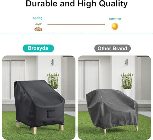 Image of 2 Pack Outdoor Patio Chair Covers Waterproof 40 inchWx40 inchDx36 inchH, Black