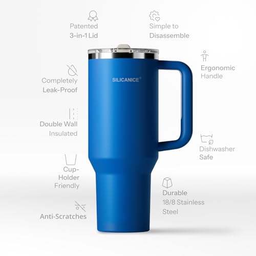 Easy Clean Pro Tumbler - 40 oz Water Bottle with Handle & Quick-Disassemble Flip Straw, Leak Resitance,Double Wall Insulated Stainless Steel, Dishwasher Safe, BPA-Free,Gifts for Women & Men image 9