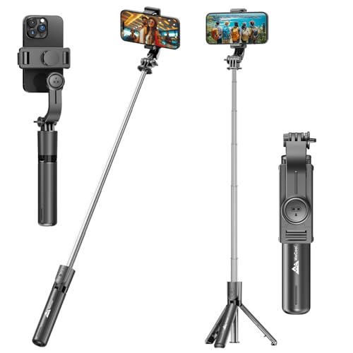 Image of S1 67cm Selfie Stick Tripod, 3-in-1 Multifunctional Design with Detachable Wireless Remote, Portable & Lightweight Phone Tripod for Vlogging, Photography, iPhone & Android Smartphones