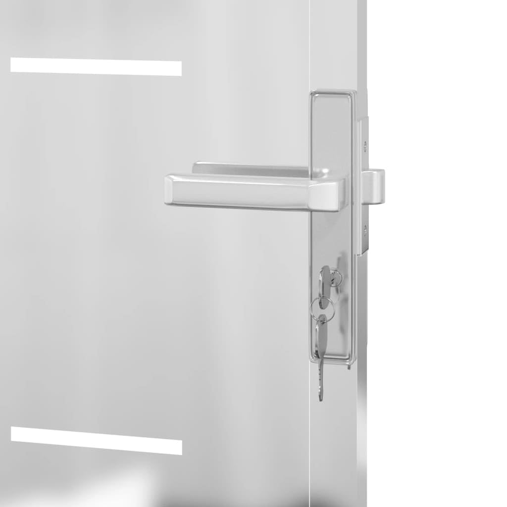 vidaXL Puerta de jardín de acero inoxidable 100x180 cm, puerta de valla, puerta de exterior, puerta de metal, puerta de seguridad, puerta de entrada