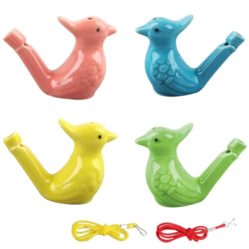Sifflets Oiseau Enfant 6 Pièces - Jouet Musical à Eau, Impression 3D Colorée, Cadeau Anniversaire, Décoration