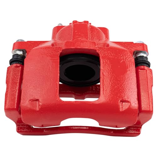 Image of TRQ Front Right Brake Caliper w /Bracket Performance Red Passenger Side