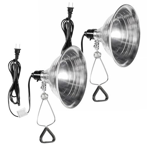 Simple Deluxe Clamp Light with 8.5 Inch Adjustable Aluminum Reflector Suit for E26 Socket Max 150 Watt Lamp (No Bulb Included) 6 Feet 18/2 SPT-2 Cord 2 Pack