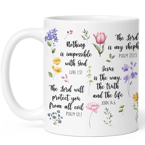 Affordali Christian Gifts for Women, Christian Coffee Mugs for Women with Bible Verse, Religious Coffee Mugs, Biblical Inspirational Mug for Friends in Faith, Gift for Mom, Grandma, Sister