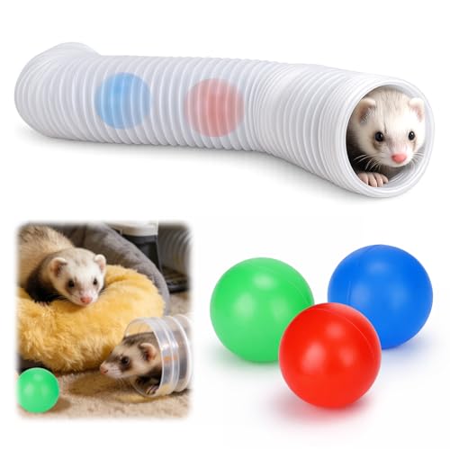 Mity rain Ferret Toys with 3 Balls Inclueded, Lightweight Collapsible Tunnel Tube Accessories for...