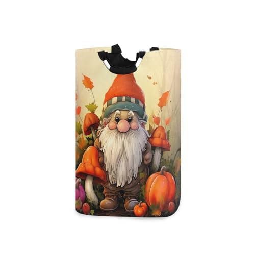 Jihqo Laundry Hamper Basket Thanksgiving Gnome Collapsible Nursery Storage Bin Waterproof Clothing Baskets for Home Bedroom Bathroom Washing Room