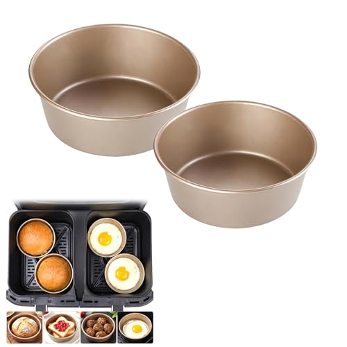2 Piezas Molde Huevos Air Fryer, Moldes Air Fryer, Huevos Freidora de Aire, Accesorios Airfryer para Huevo, Sándwiches, Cupcakes, Hamburguesa, Magdalenas y Tortitas