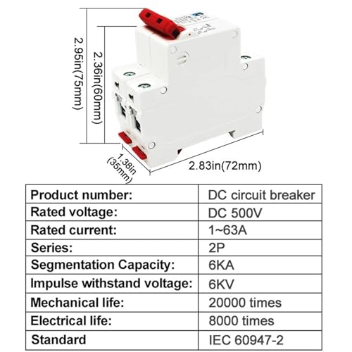 Disjoncteur CC protection contre les surcharges solaires 500V 6A C63 - 3