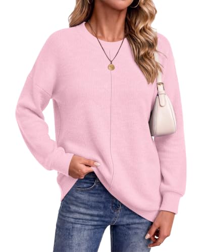 WNEEDU Maglione Donna Girocollo Leggero Knit...