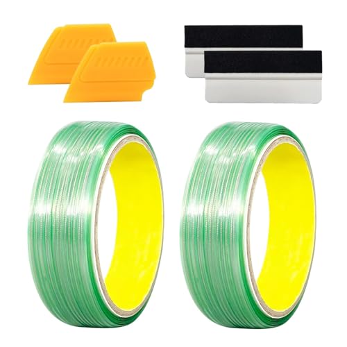 lrgnixs 2 Stück Knifeless Tape Auto Folien Werkzeug Set 5m Messerloses Klebeband 2 Rakel Knifeless Tape & Werkzeuge Auto Folien Schneidelineal für Schneiden von Car Wrapping Folie